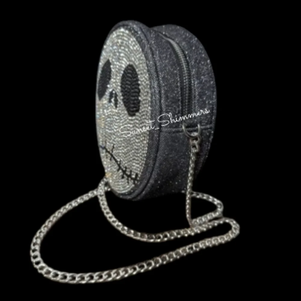 Disney Jack Skellington Halloween Nightmare Christmas Rhinestone Crossbody Purse